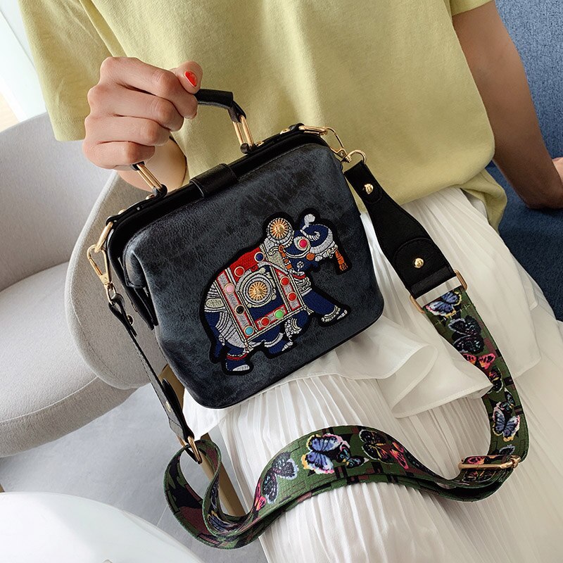 Sac a main satchel elephant couleur grise