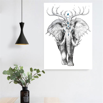 Toile éléphant à l'ivoire surdéveloppé