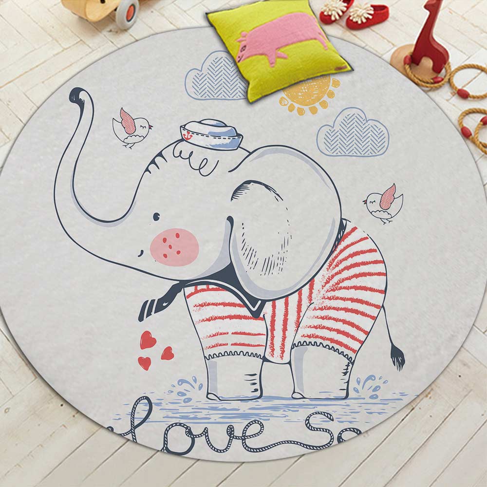Vue générale du tapis éléphant pour bébé