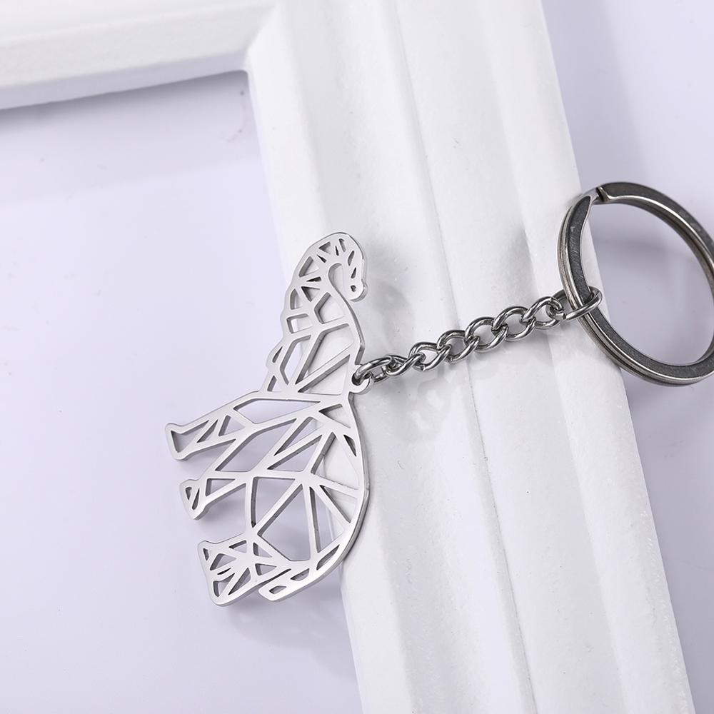 Porte cle elephant geometrique sur un cadre