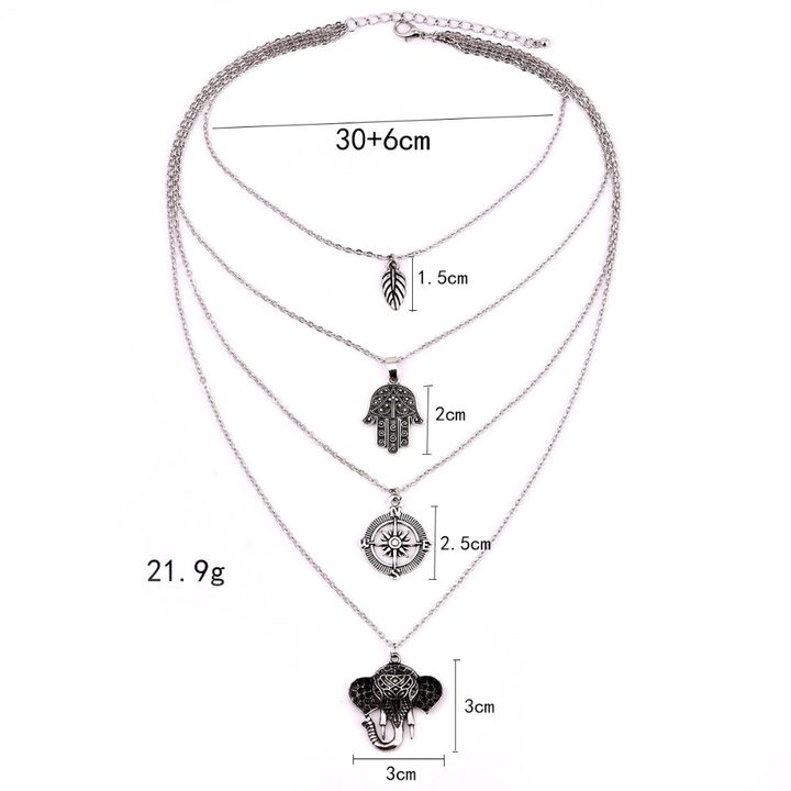 Dimensions du collier elephant porte bonheur