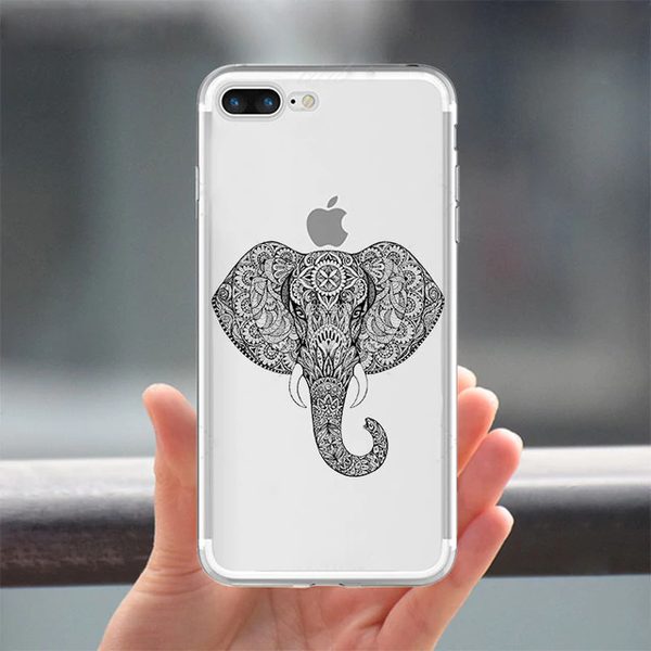 Coque iPhone tete d'elephant style mandala