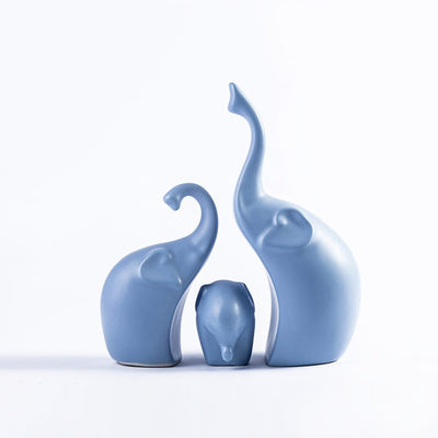 Elephant decoratif en ceramique, variante bleu ciel
