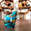 Figurine elephant en verre, variante bleue