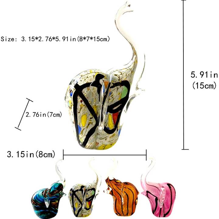 Dimensions de la figurine elephant verre
