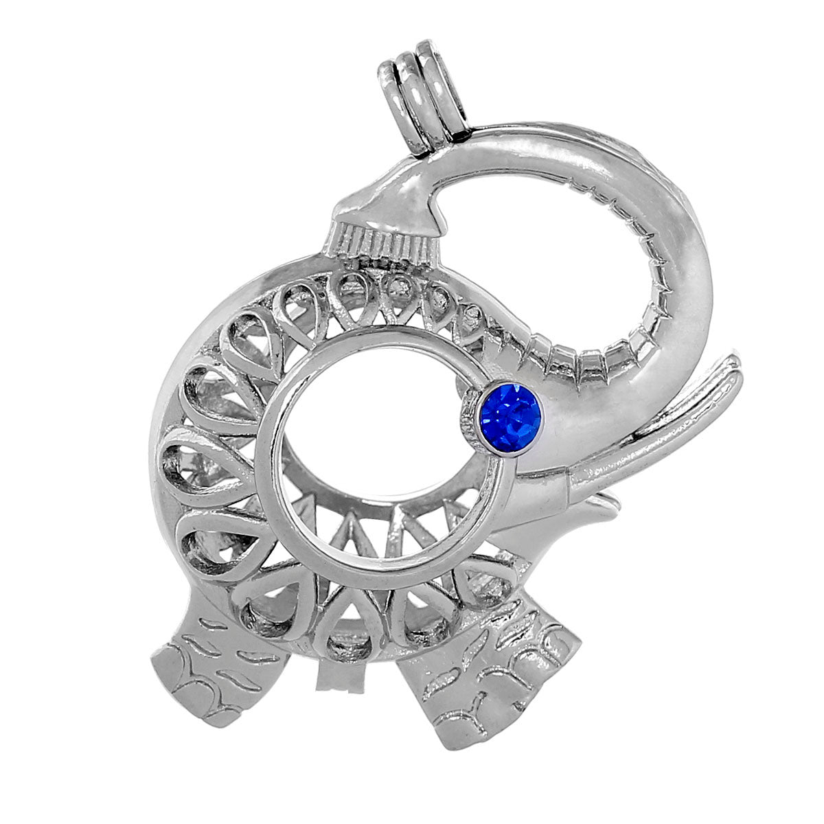 Pendentif éléphant avec réceptacle pour perles