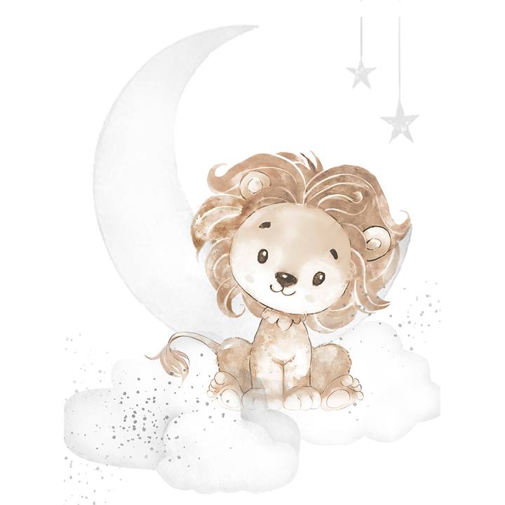 Décoration murale lion pour une chambre de bébé douce et ludique