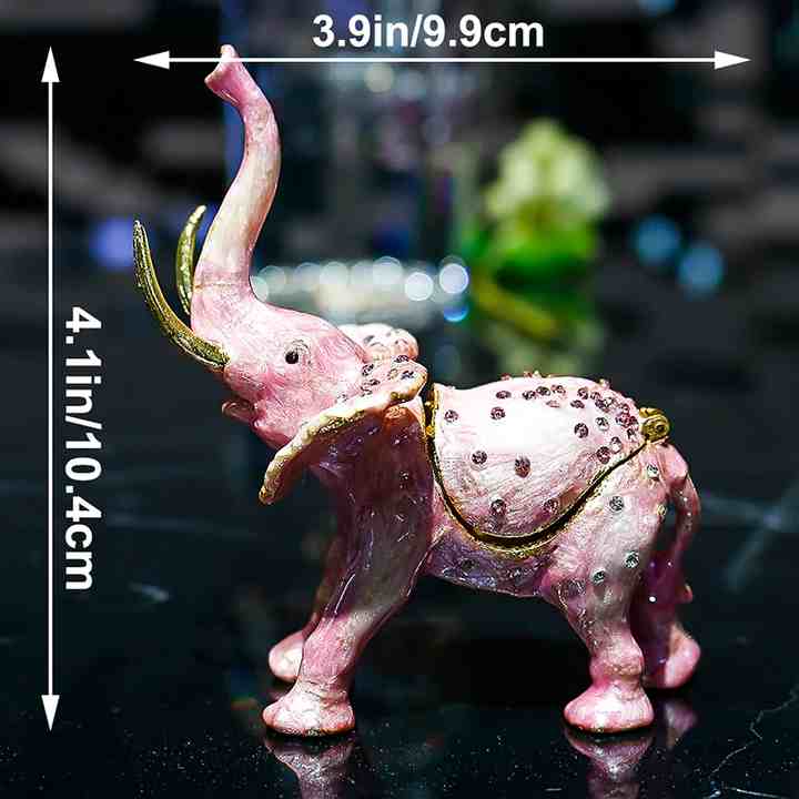 Dimensions du porte bijoux éléphant rose