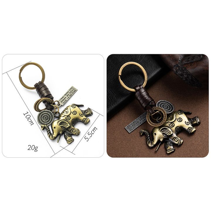 Dimensions du porte-clef elephant aspect vintage