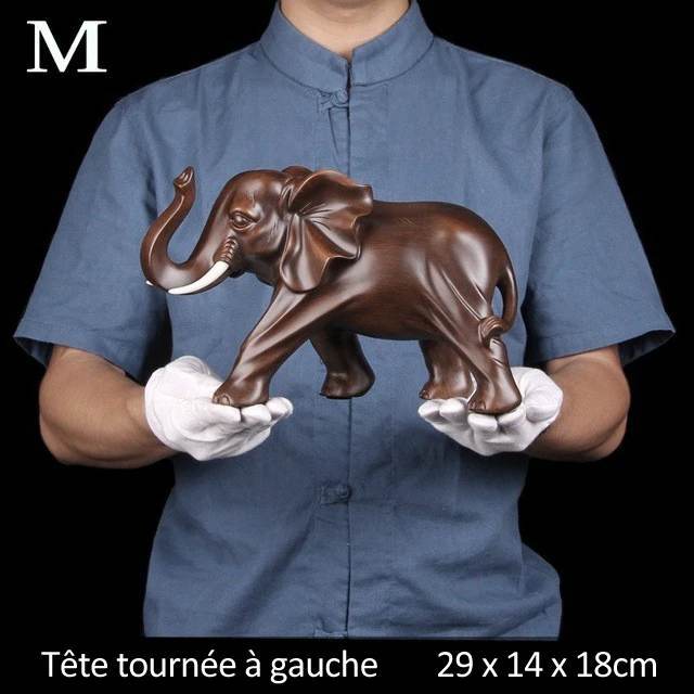 Statue elephant, taille medium, tete vers la gauche