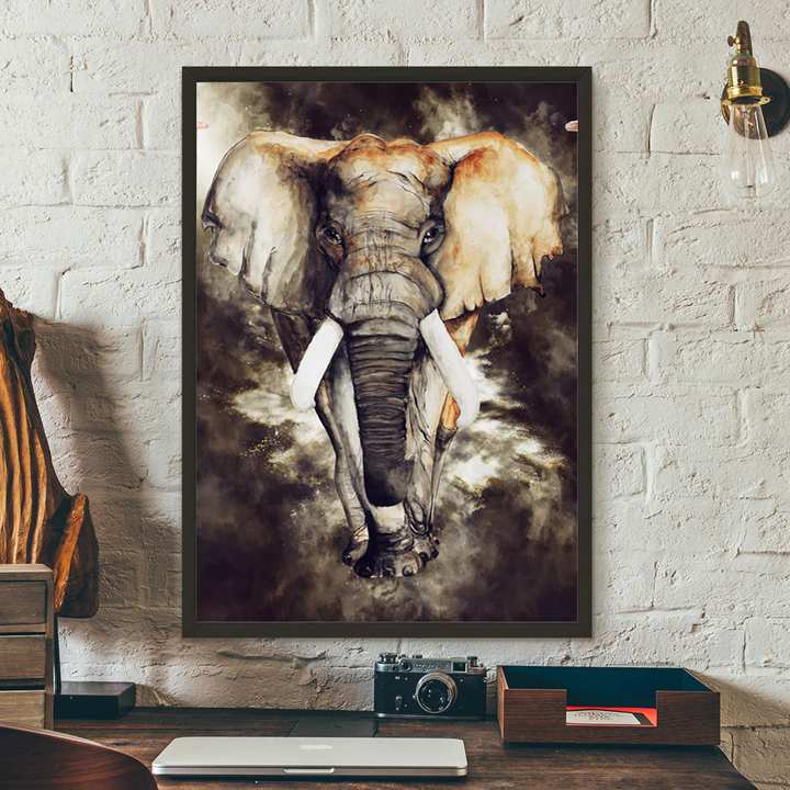 Toile peinture aquarelle elephant