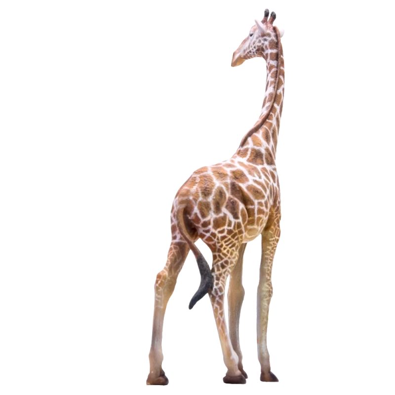 Figurine artistique d'un artiodactyle au long cou, évoquant les paysages d'Afrique.