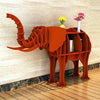 Etagere en bois - design elephant trompe vers le haut couleur rouge