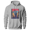 Design futuriste hoodie cyberpunk jeu, gris.