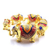 Porte-bijoux éléphante et ses éléphanteaux en métal