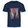 T-shirt navy - Design d'éléphant cyberpunk incorporel