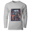 T-shirt manches longues éléphant cyberpunk pret au combat, gris - Élégance urbaine pour un style moderne et sophistiqué.