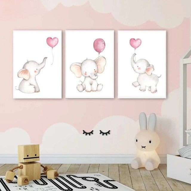 Tableau elephant chambre bebe