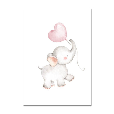 Elephanteau qui marche avec son ballon coeur