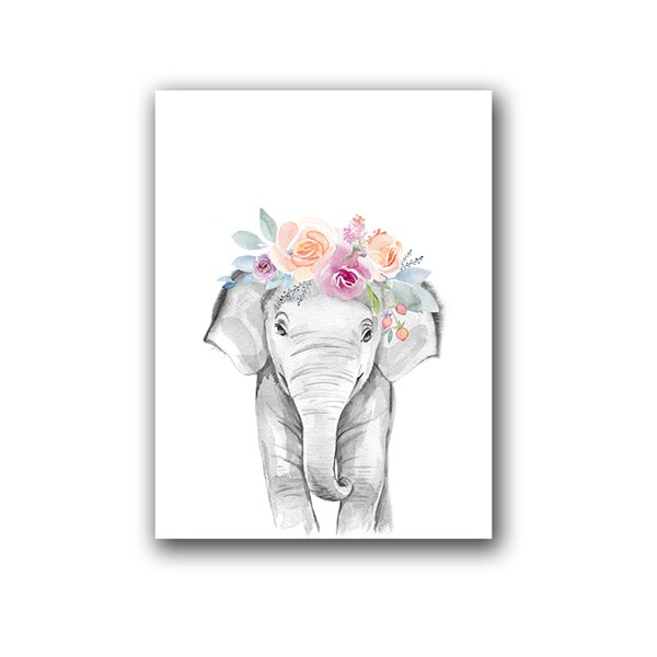 Peinture eau d'un elephanteau, pour jeunes enfants
