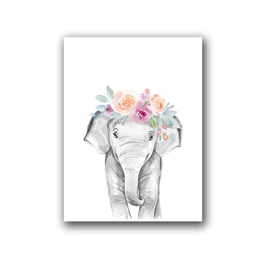 Peinture eau d'un elephanteau, pour jeunes enfants