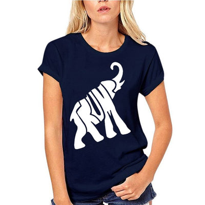 T-shirt Donald Trump elephant couleur bleu marine gamme femmes