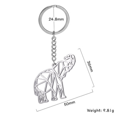 Dimensions du porte clef elephant geometrique