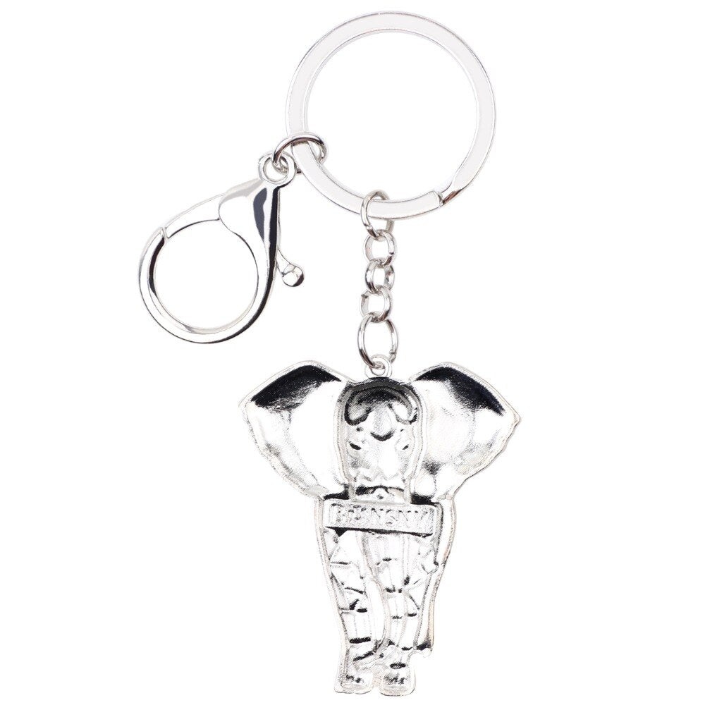 Porte-clef elephant multicouleurs vu de dos