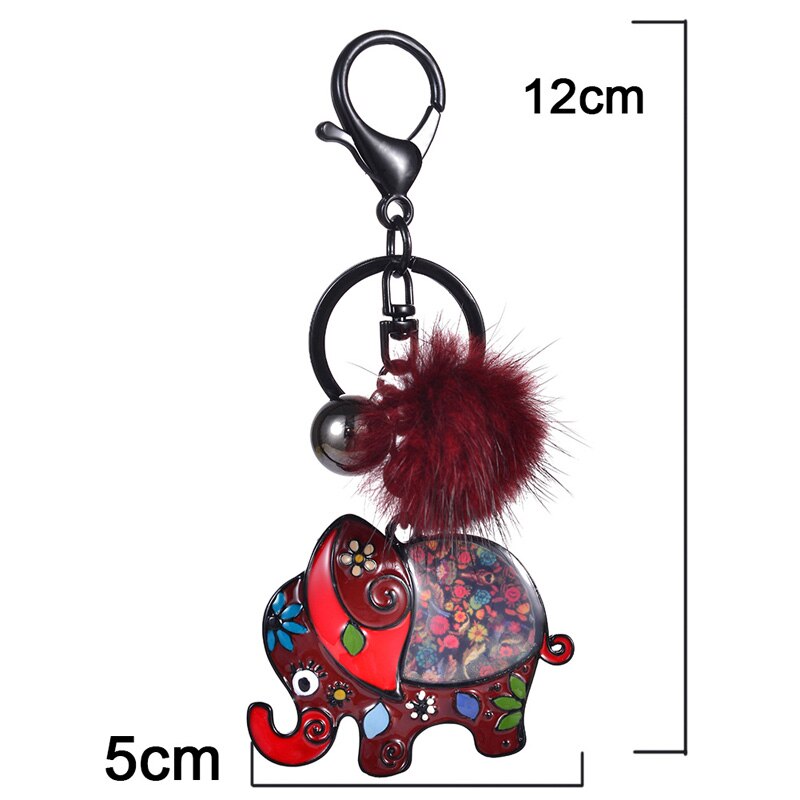 Dimensions du porte-cle elephant tendance