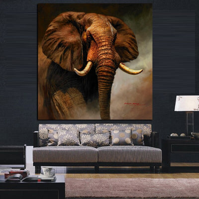 Peinture a l'huile elephant