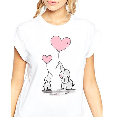 T-shirt 2 elephants et leurs ballons coeur