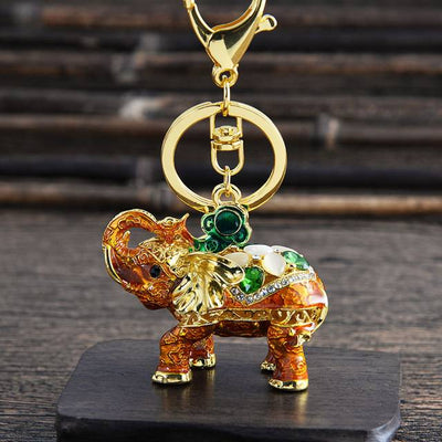 Porte-clef elephant bling bling or fonce & or