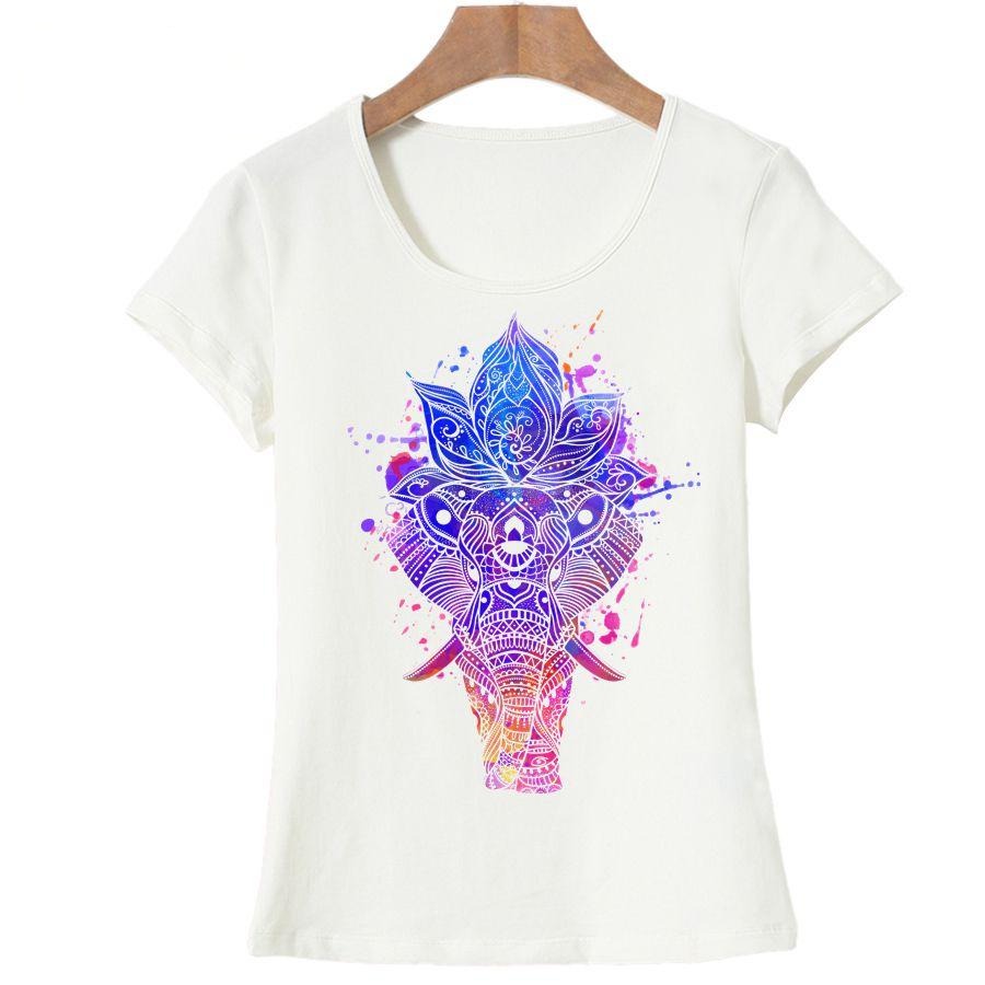 T-shirt elephant mandala couleurs femme