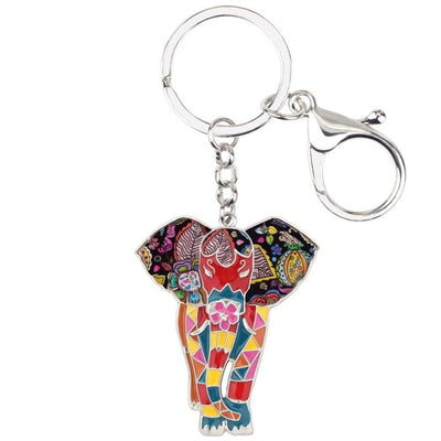 Porte-cle elephant multicolore (variantes multiples)
