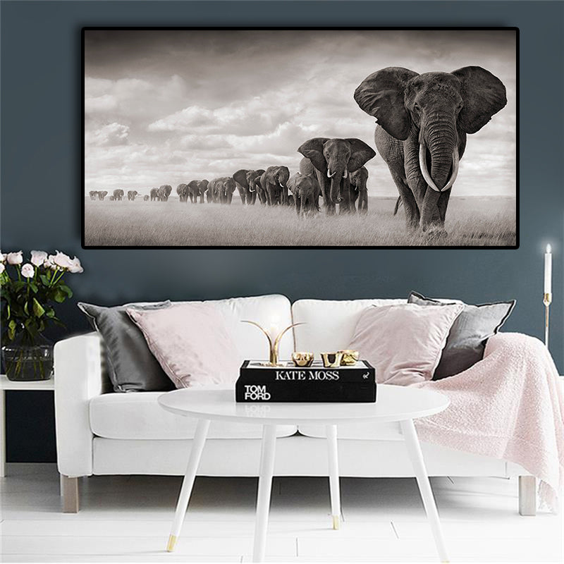 elephants de savane d'Afrique
