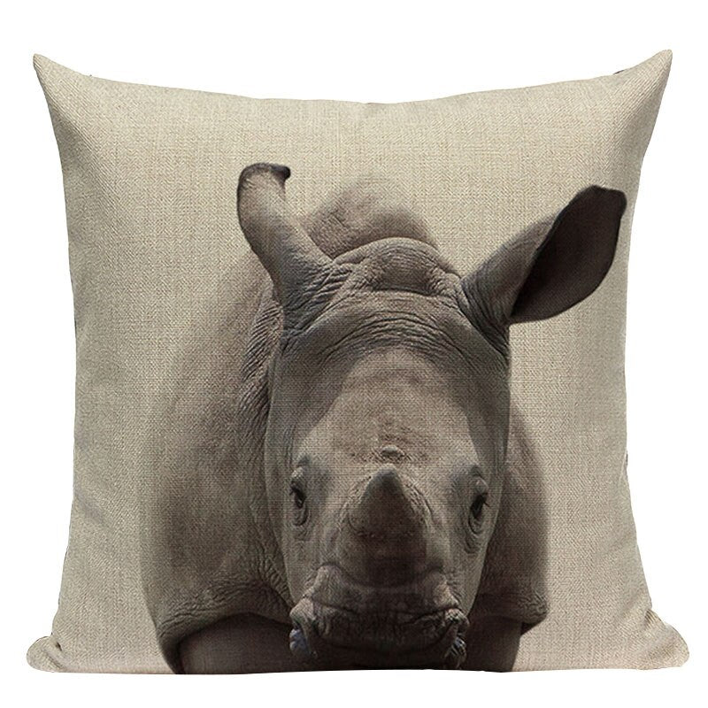 Housse de coussin rhinoceros