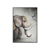 Peinture éléphant indien encadrée, sur fond blanc