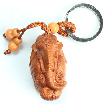 Vue de face du Porte-clef amulette elephant