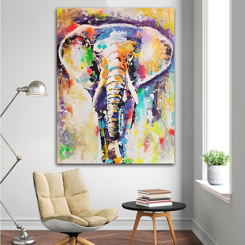 Tableau elephant abstrait