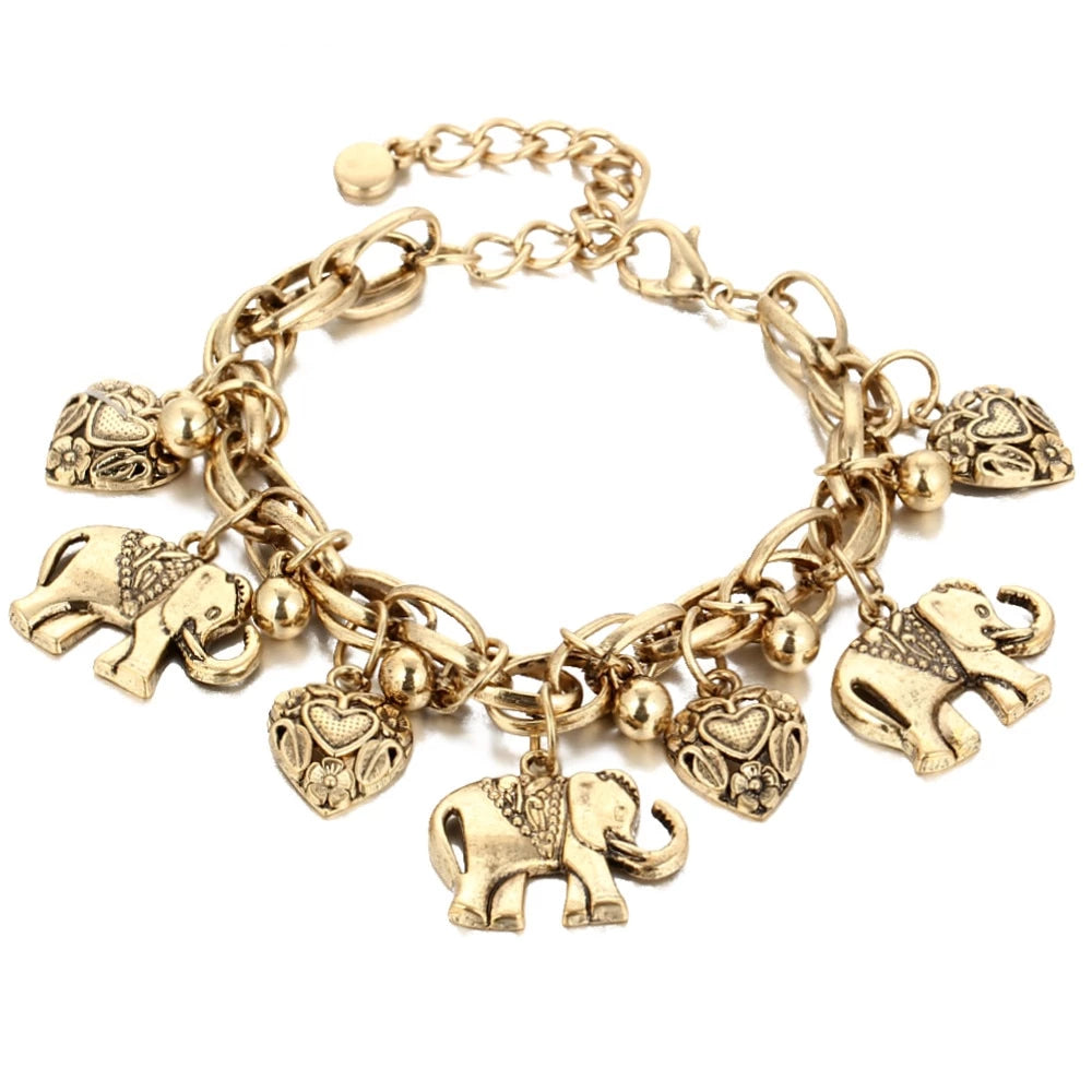 Bracelet elephants breloques