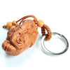 Porte-clef amulette elephant en bois naturel