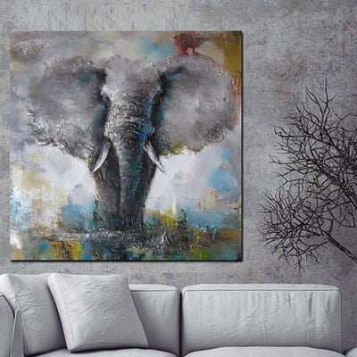 Toile elephant, style peinture à l'huile sur toile