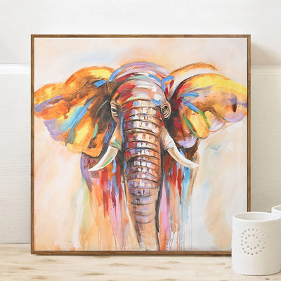 Toile elephant couleur art contemporain