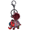Porte-clef elephant tendance, variante rouge bordeau