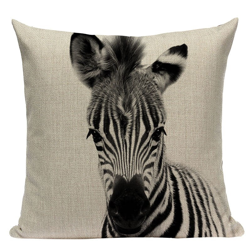 Housse de coussin zebre de face