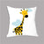 Housse de coussin velours girafe cartoon