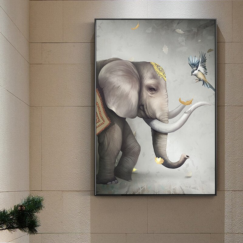 Peinture elephant indien sur toile