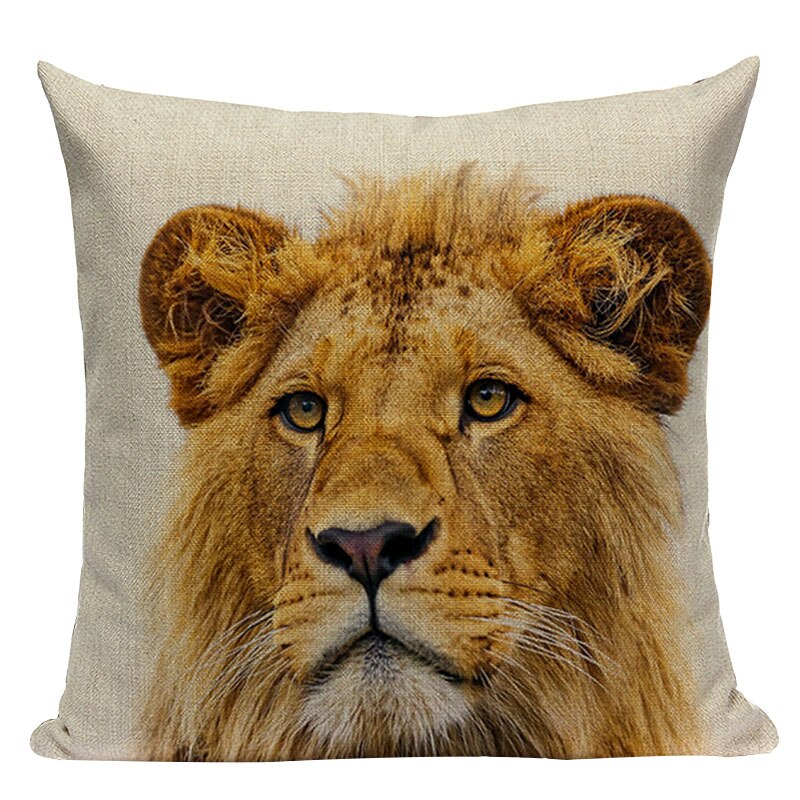 Housse de coussin lion de savane