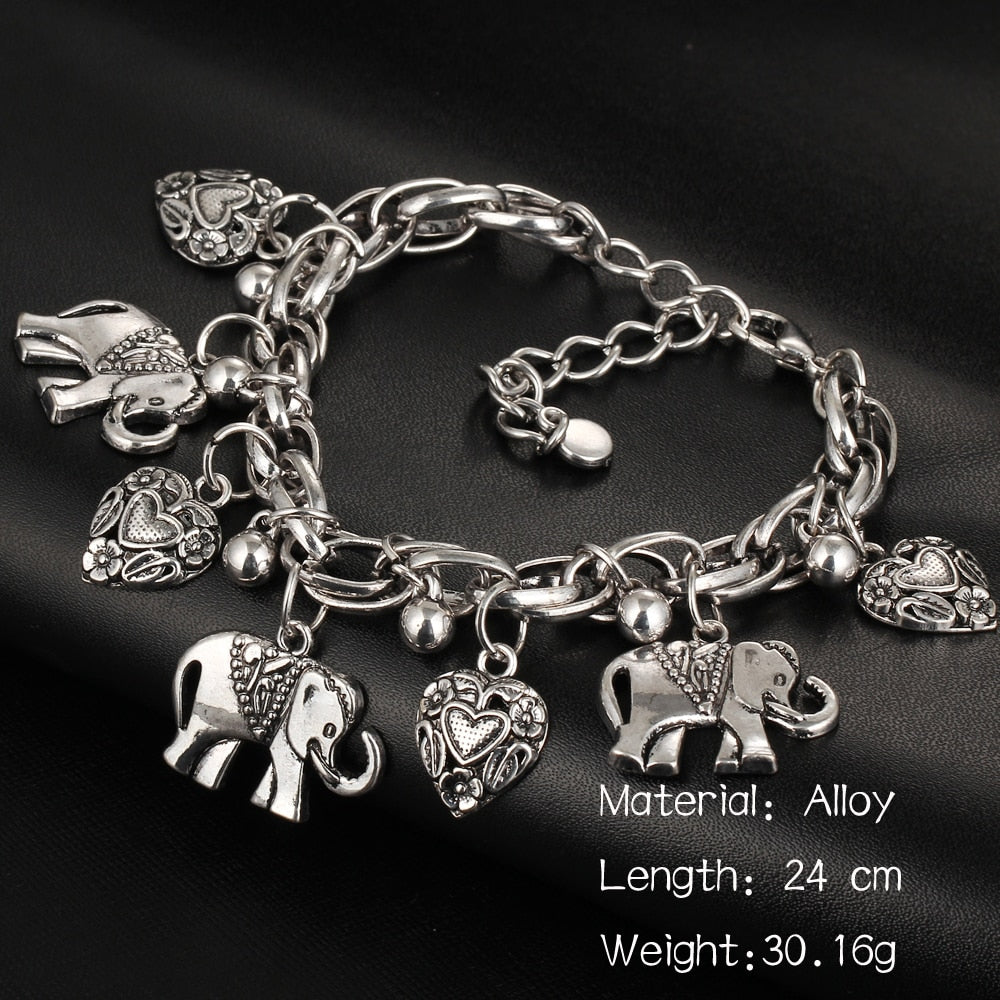 Bracelet breloques elephants