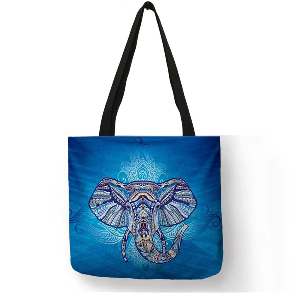 Tete elephant mandala bleue